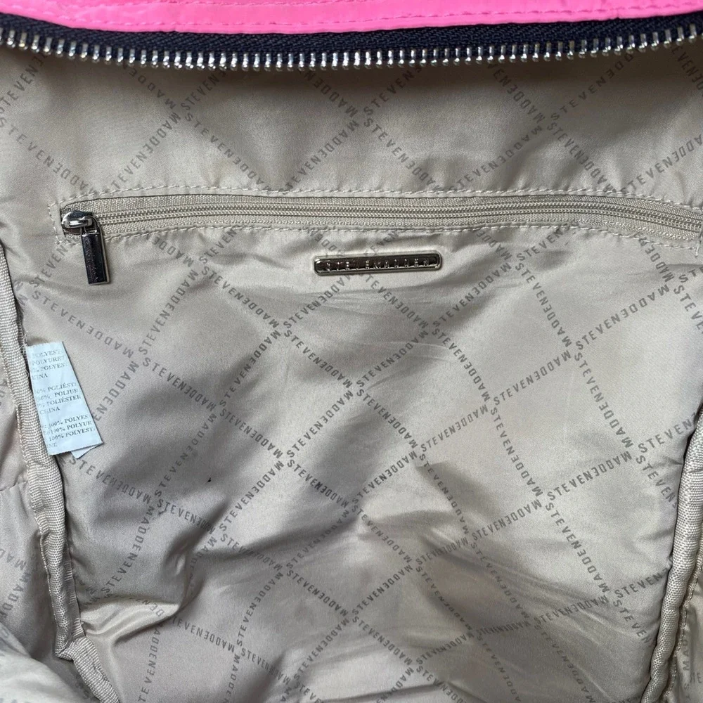 Steve Madden Backpack Women's Medium Pink Nylon Lightweight Logo Flaw Fair